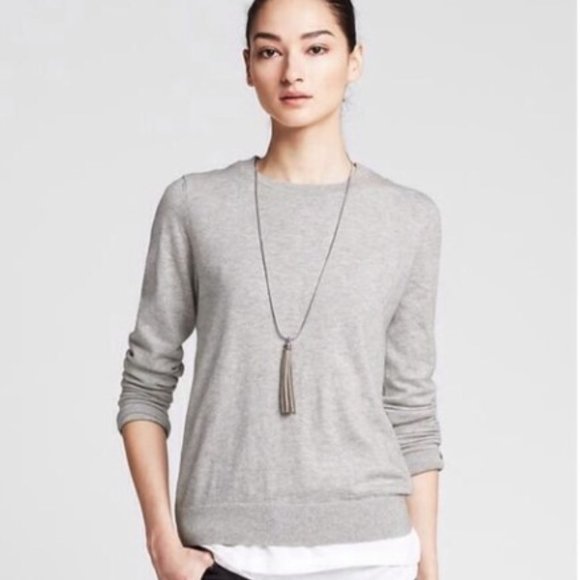 Banana Republic Sweaters - Banana Republic Gray Pima Cotton Cashmere Sweater